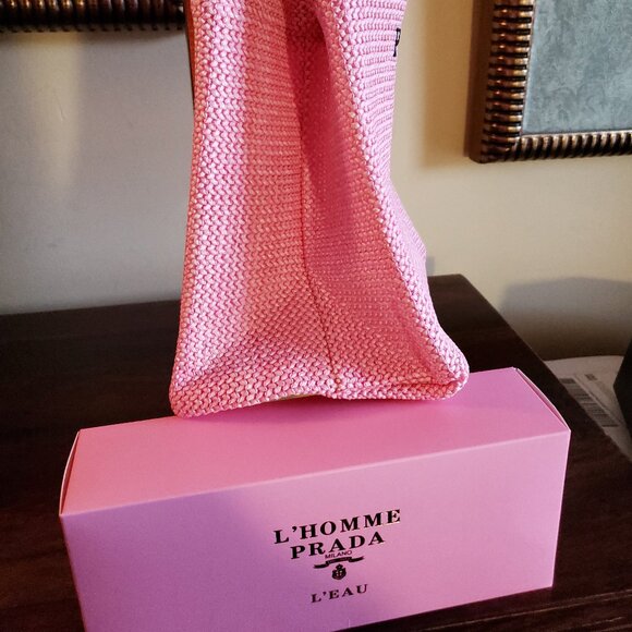 Prada Small Pink Raffia Woven Tote Bag NIB - Picture 4 of 6